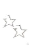 Paparazzi - All-Star Attitude - Silver Star Hoop Earrings