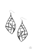 Paparazzi - Geo Grid - Black Earrings