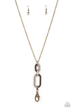 Paparazzi - OVAL-Statement of the Year - Brass Lanyard Necklace