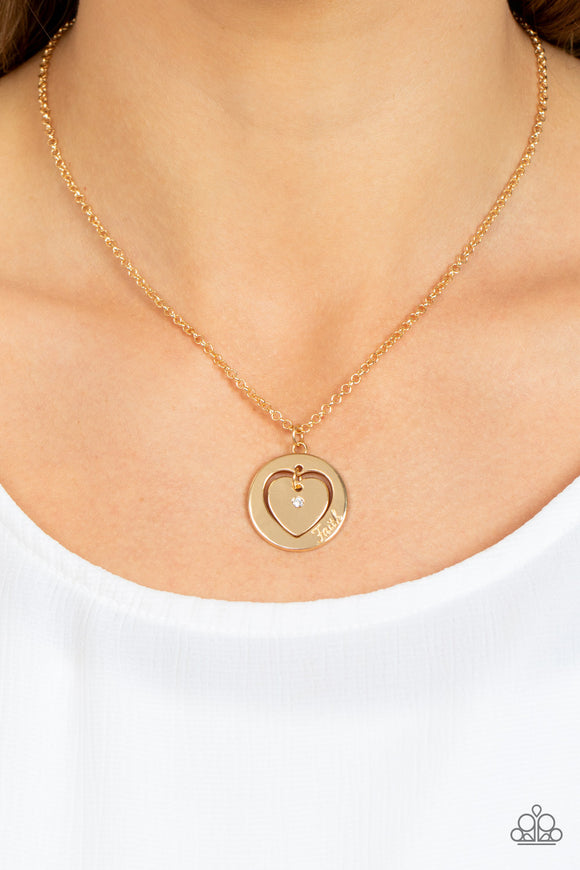 Paparazzi - Heart Full of Faith - Gold Necklace