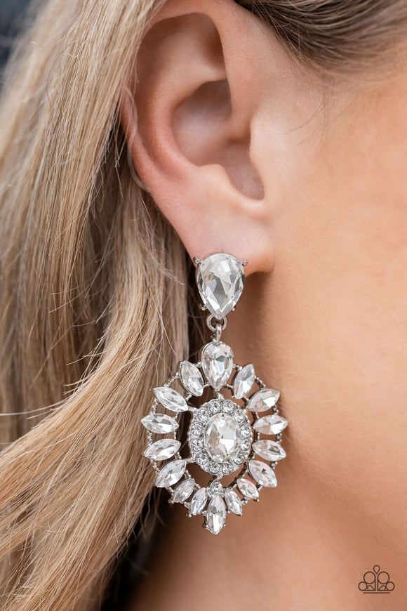 Paparazzi - My Good LUXE Charm - White Rhinestone Earrings