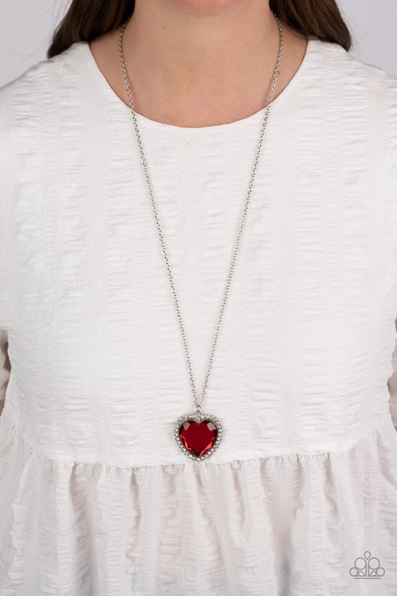 Paparazzi - Prismatically Twitterpated - Red Heart Pendant Necklace