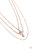 Paparazzi - Trendy Twinkle - Rose Gold Layered Necklace