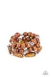 Paparazzi - WILD-Mannered - Brown Stretchy Bracelet