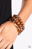 Paparazzi - WILD-Mannered - Brown Stretchy Bracelet