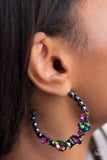 Paparazzi - New Age Nostalgia - Multicolored Oil Spill Hoop Earrings