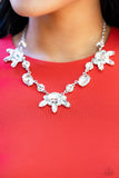 Paparazzi - GLOW-trotting Twinkle - White Rhinestone Necklace