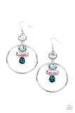 Paparazzi - Geometric Glam - Blue Earrings