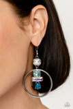 Paparazzi - Geometric Glam - Blue Earrings