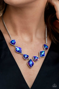 Paparazzi - Glittering Geometrics - Purple Iridescent Necklace