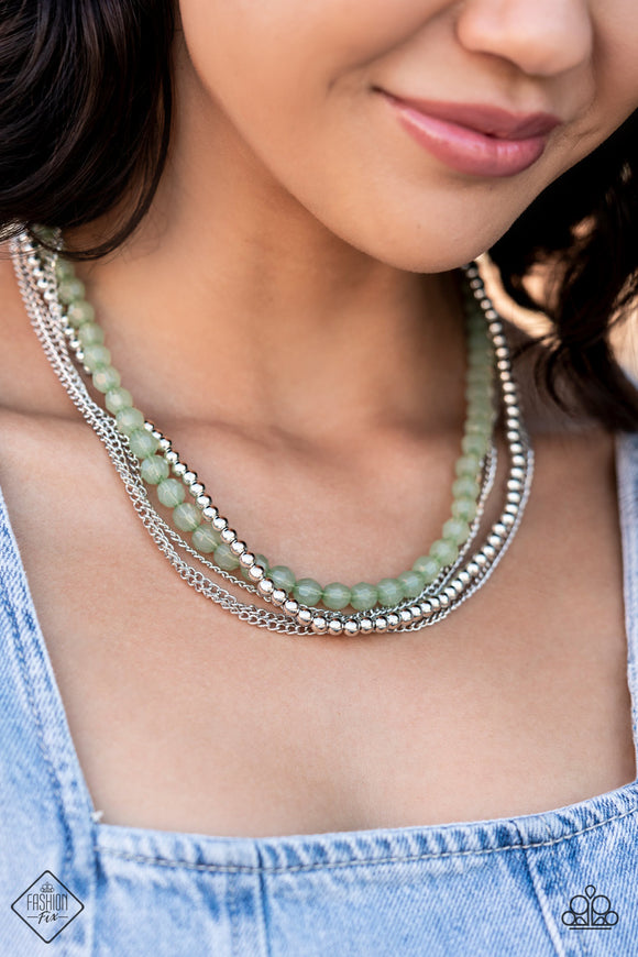 Paparazzi - Boardwalk Babe - Green Necklace