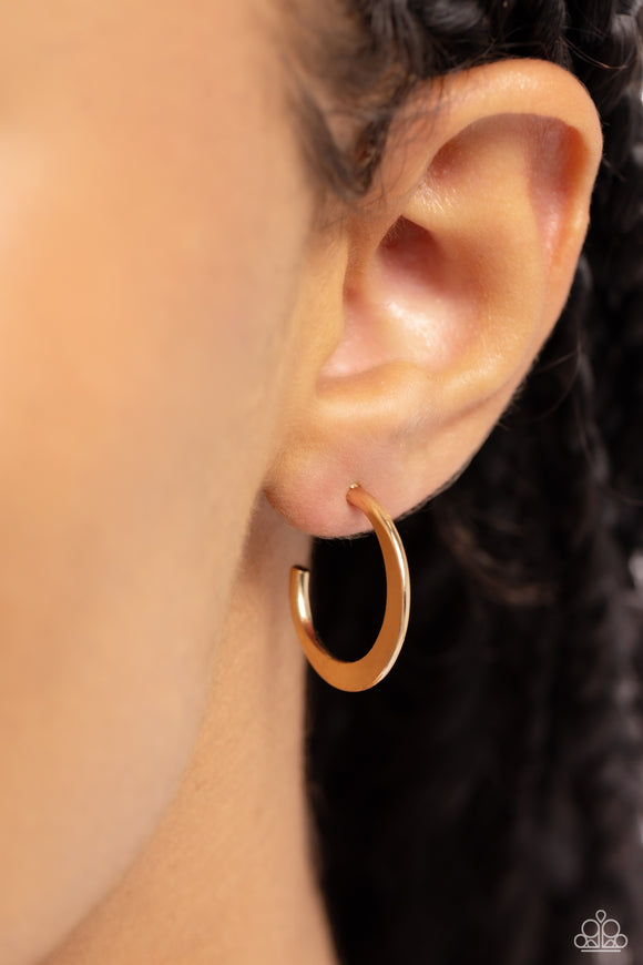 Paparazzi - Royal Runway - Gold Hoops Earrings