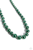 Paparazzi - Manhattan Mogul - Green Pearl Necklace