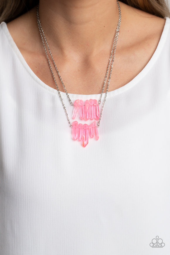 Paparazzi - Crystal Catwalk - Pink Necklace