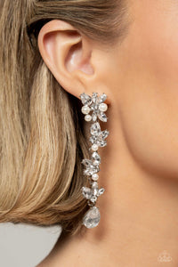 Paparazzi - LIGHT at the Opera - White Earrings