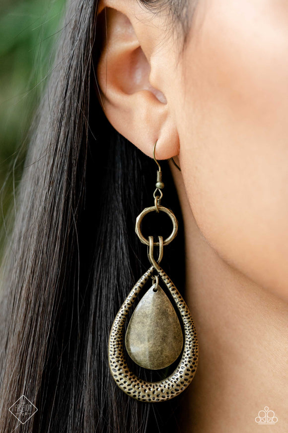 Paparazzi - Forged Flare - Brass Earrings