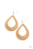 Paparazzi - A Hot MESH - Gold Earrings