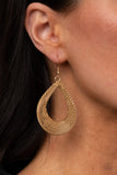 Paparazzi - A Hot MESH - Gold Earrings