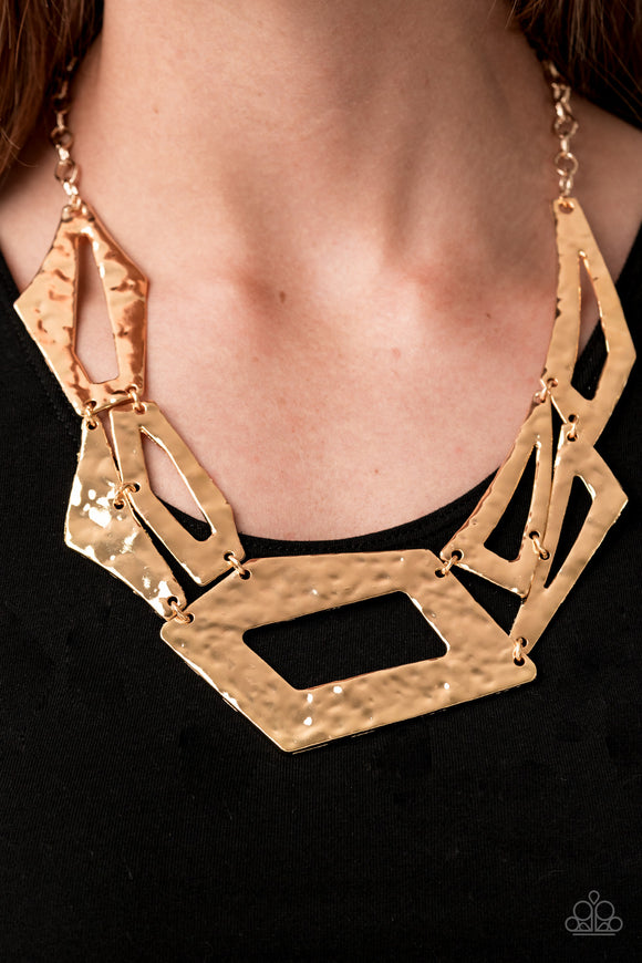 Paparazzi Accessories - Break The Mold - Gold Necklace - Travona's Dazzling Jewels