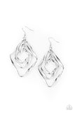 Paparazzi Accessories - Retro Resplendence - Silver Earrings - Travona's Dazzling Jewels