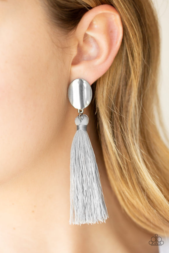 Paparazzi Accessories - Va Va PLUME - Silver Earrings - Travona's Dazzling Jewels