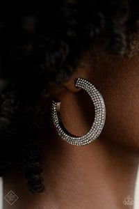 Paparazzi - Dazzling Dynamo - Black Hoop Earrings