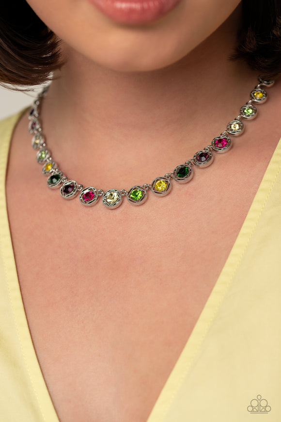 Paparazzi - Kaleidoscope Charm - Multicolored Necklace