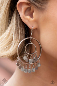 Paparazzi - Caviar Command - Silver Earrings