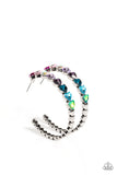 Paparazzi - Hypnotic Heart Attack - Multicolored Hoop Earrings