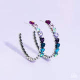 Paparazzi - Hypnotic Heart Attack - Multicolored Hoop Earrings