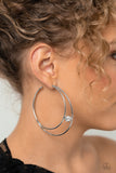 Paparazzi - Theater HOOP - White Hoop Earrings