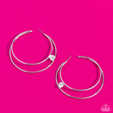 Paparazzi - Theater HOOP - White Hoop Earrings