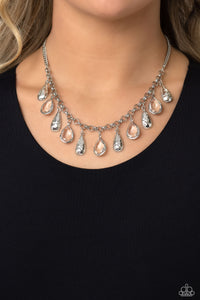 Paparazzi - Teardrop Timbre - White Necklace