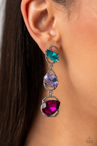 Paparazzi - Dimensional Dance - Multicolored Earrings