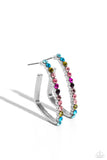 Paparazzi - Triangular Tapestry - Multicolored Hoop Earrings