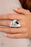 Paparazzi - High-End Headline - Black & White Ring