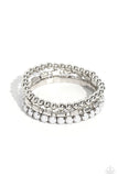 Paparazzi - Monochromatic Maverick - White Stretch Bracelet