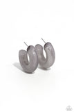 Paparazzi - Acrylic Acclaim - Silver Acrylic Hoop Earrings