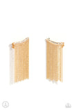 Paparazzi - Feuding Fringe - Gold Crawler Earrings