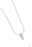 Paparazzi - Seize the Initial - Silver - T Necklace