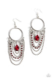 Paparazzi - Cascading Clash - Red Earrings