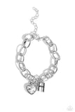 Paparazzi - Guess Now Its INITIAL H - White Bracelet
