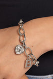 Paparazzi - Guess Now Its INITIAL - White - B Bracelet