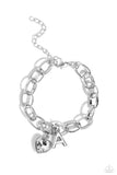 Paparazzi - Guess Now Its INITIAL - White - A Bracelet