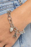 Paparazzi - Guess Now Its INITIAL - White - A Bracelet