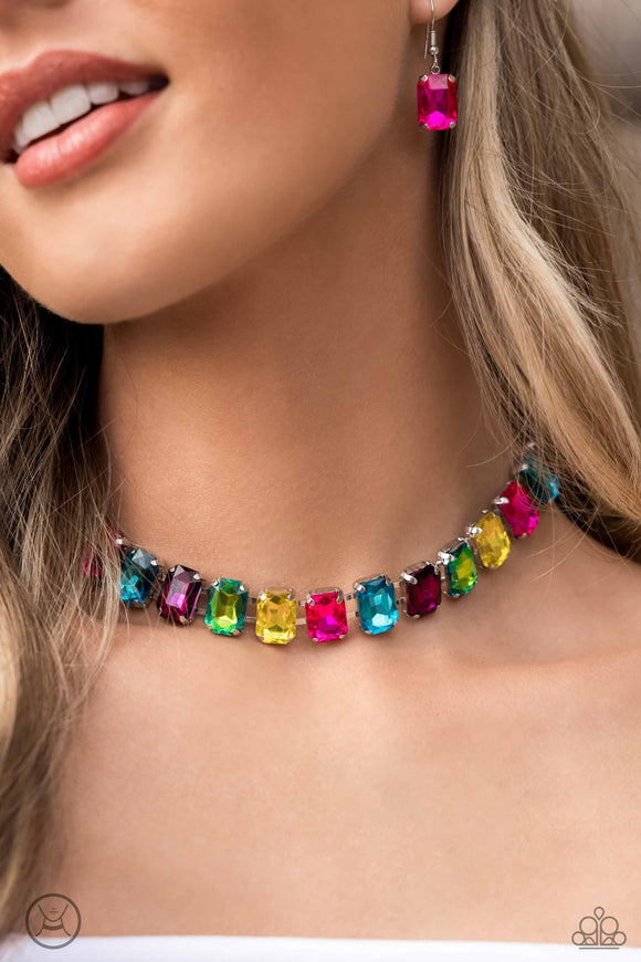 Paparazzi - Ecstatic Emeralds - Multicolored Necklace