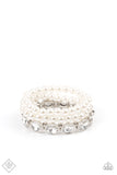 Paparazzi Accessories - Flawlessly Flattering - White Stretch Bracelet