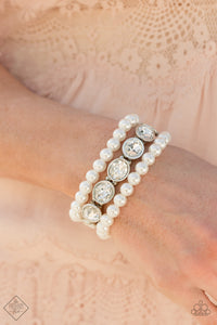 Paparazzi Accessories - Flawlessly Flattering - White Stretch Bracelet