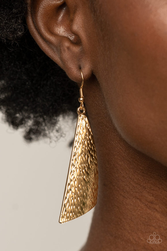 Paparazzi - Ready The Troops - Gold Earrings