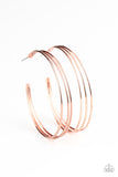 Paparazzi Accessories - Rimmed Radiance - Copper Hoop Earrings - Travona's Dazzling Jewels